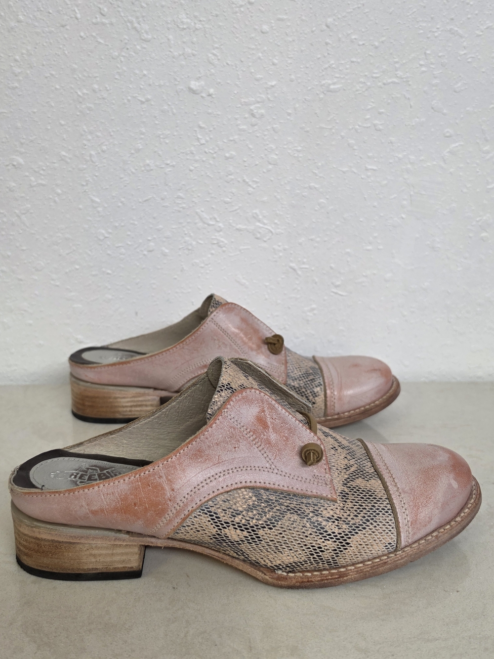Freebird by Steven Malena Pink Multi Leather Mule Loafers Size 11